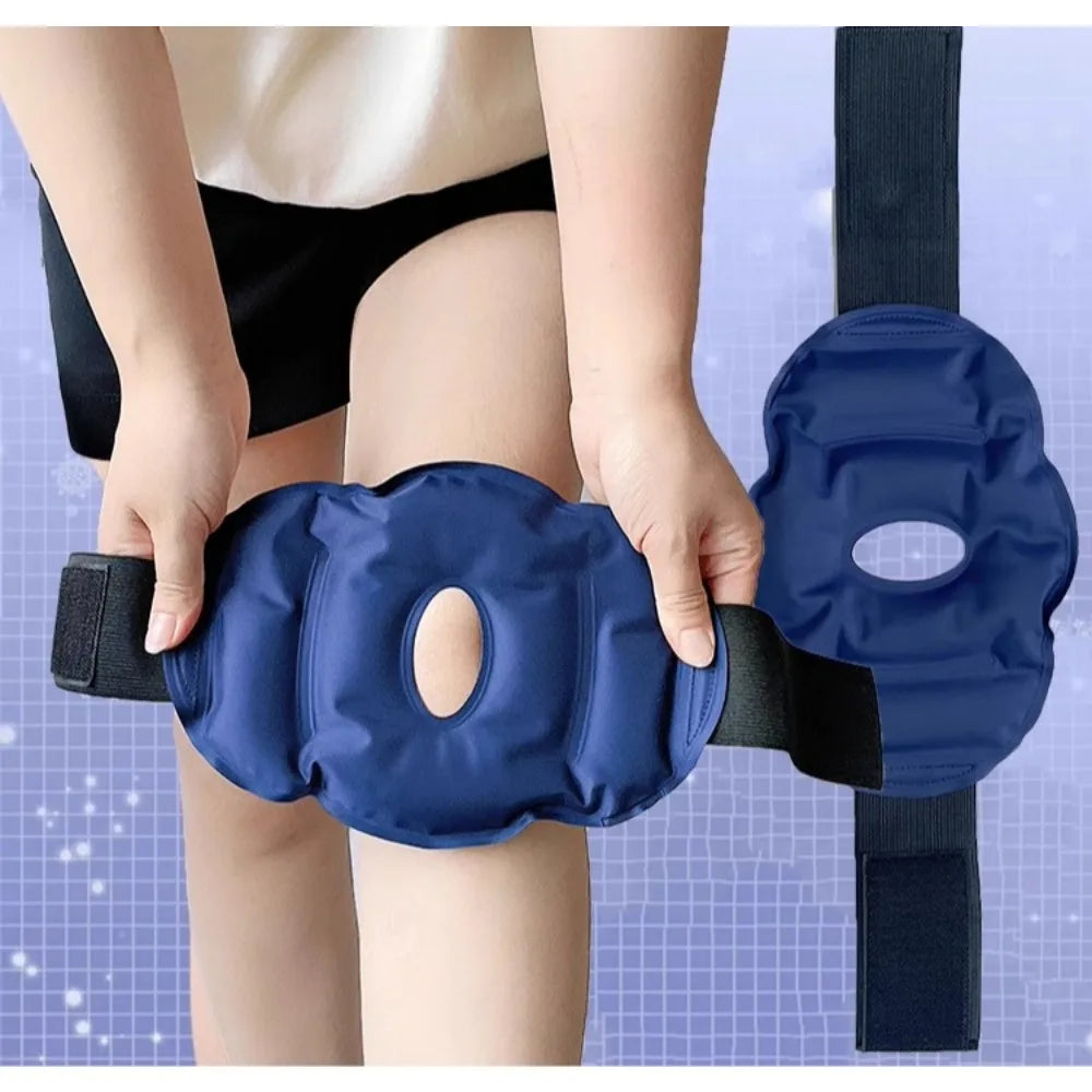 Poche de glace pour le genou, usage chaud et froid — en situation d'utilisation