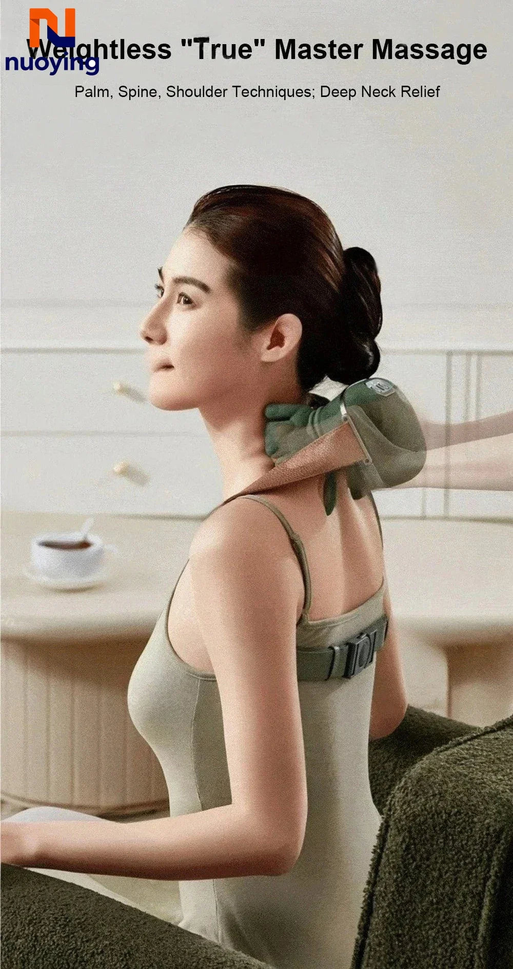 Châle de Massage Pétrissant Sans Fil — Nuque & Épaules
