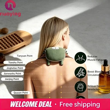 Châle de Massage Pétrissant Sans Fil — Nuque & Épaules