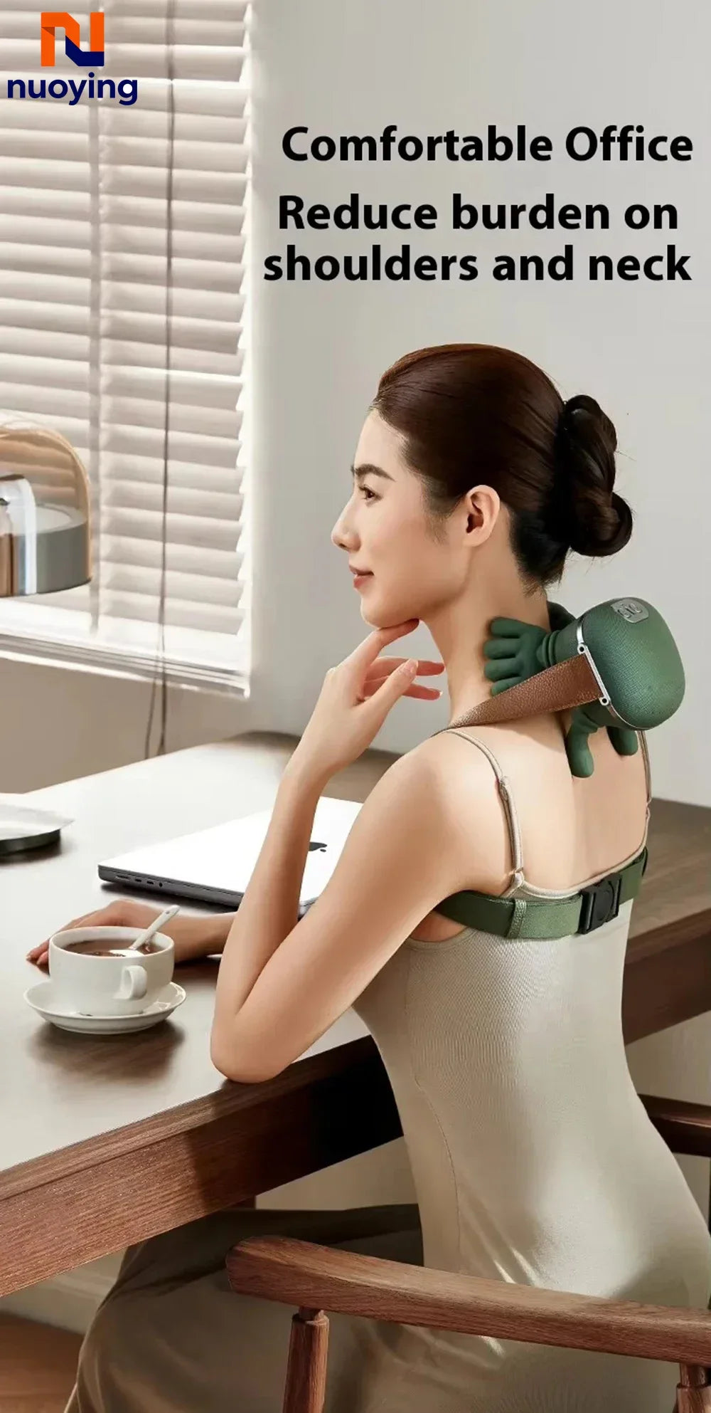 Châle de Massage Pétrissant Sans Fil — Nuque & Épaules