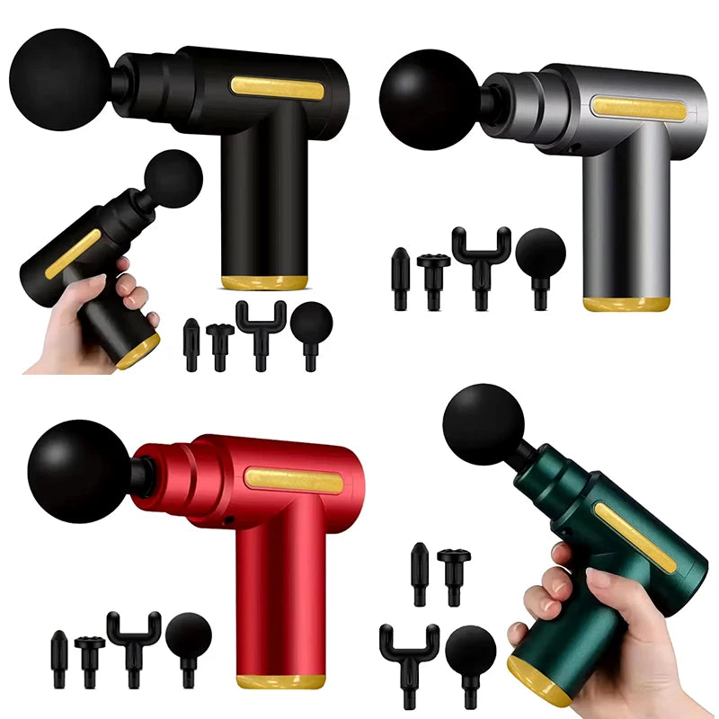 Pistolet de massage à percussion avec 4 têtes interchangeables — détail du produit