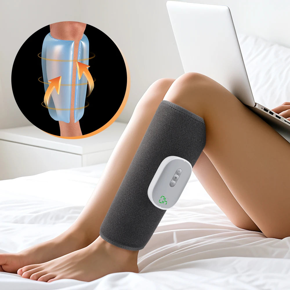 Masseur de mollets par pressothérapie 360° sans fil, la paire — accessoires fournis